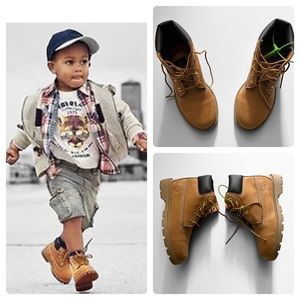 LITTLE KIDS' TIMBERLAND NUBUCK LEATHER WATERPROOF BOOTS